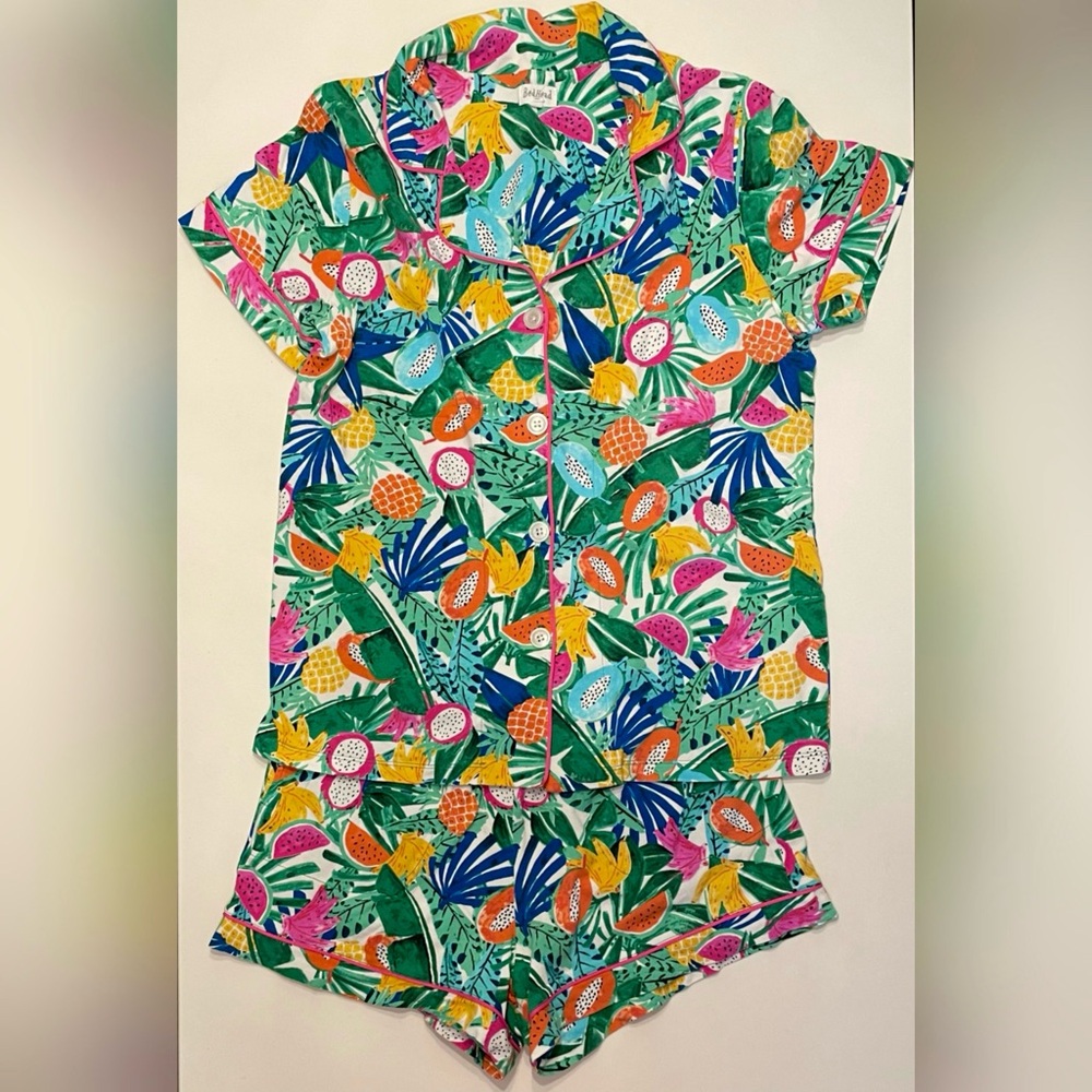 BedHead Tropical Print Short Sleeve Pajama Set Multicolor